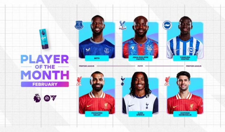 英超2月最佳候選：貝托、馬特塔、明特、薩拉赫、斯賓塞、索博